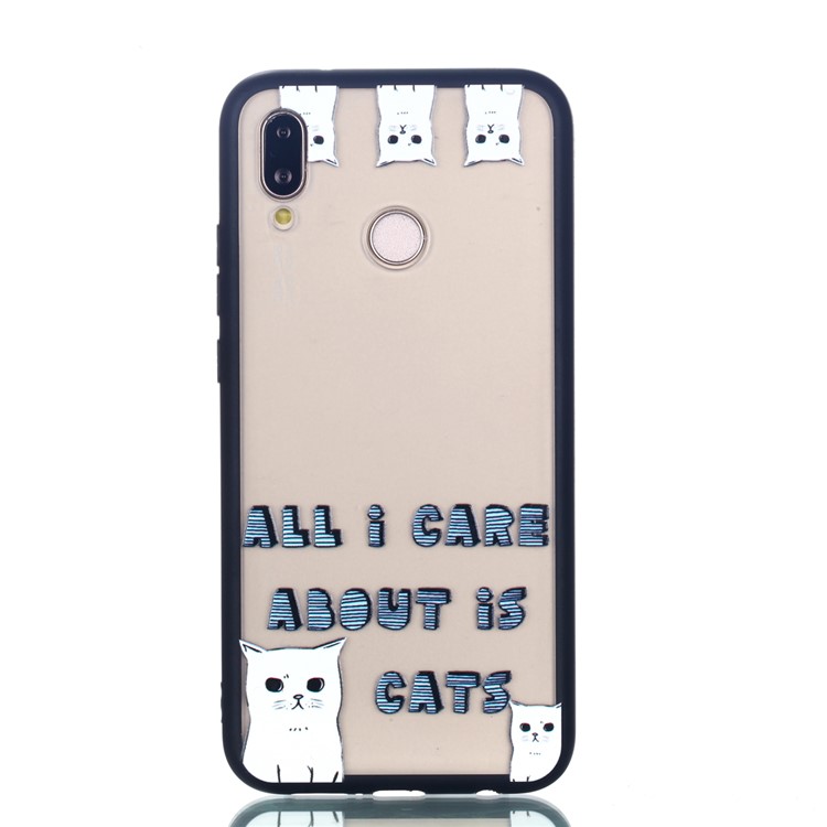 Rubberized Embossed PC + TPU Protective Shell for Huawei P20 Lite/Nova 3e - Lovely Cats-2