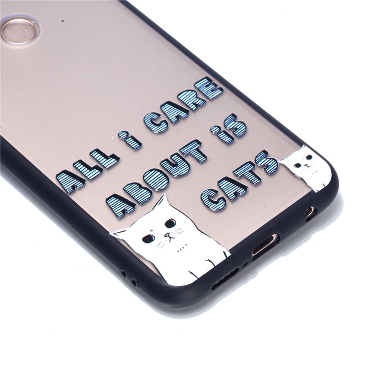 Rubberized Embossed PC + TPU Protective Shell for Huawei P20 Lite/Nova 3e - Lovely Cats-3