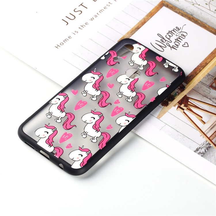 Rubberized Embossed PC + TPU Back Casing for Huawei P20 Lite/Nova 3e - Adorable Unicorns-5