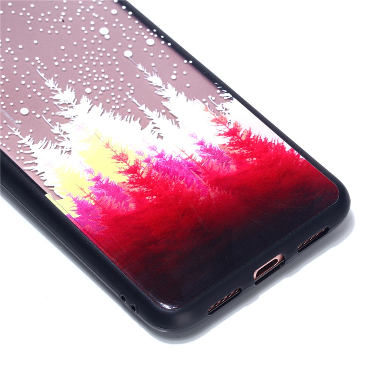 For Huawei P20 Pro Embossed Rubberized PC TPU Hybrid Mobile Phone Case - Moon and Tree-4
