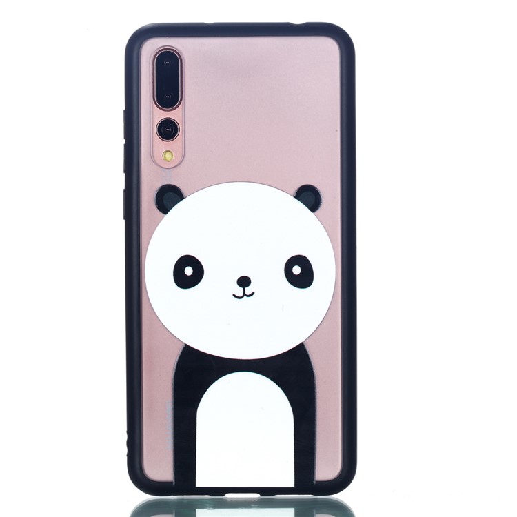 For Huawei P20 Pro Embossed Rubberized PC TPU Hybrid Phone Cover - Panda-2
