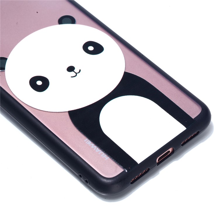 For Huawei P20 Pro Embossed Rubberized PC TPU Hybrid Phone Cover - Panda-3