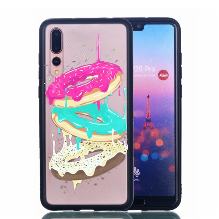For Huawei P20 Pro Embossed Rubberized PC TPU Hybrid Phone Shell - Doughnuts-1