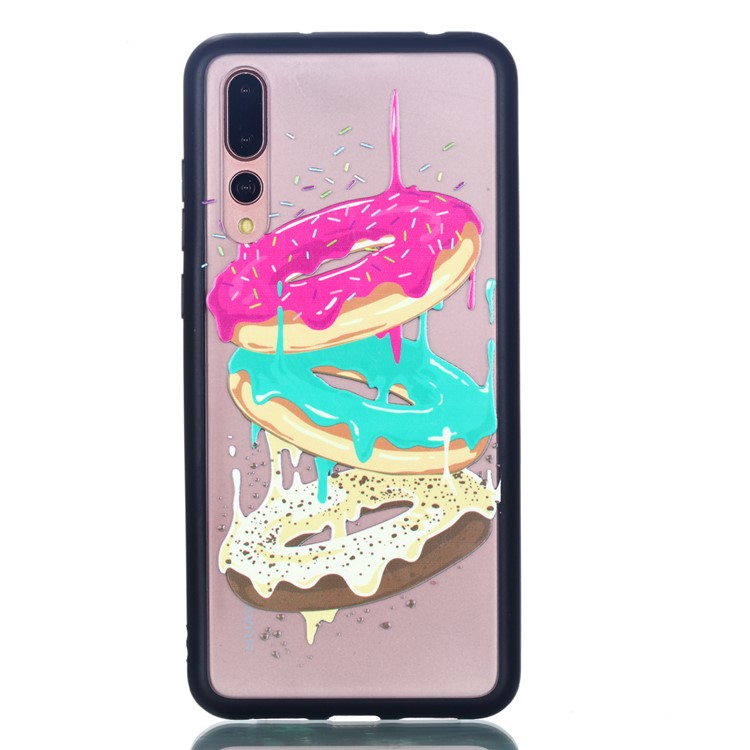 For Huawei P20 Pro Embossed Rubberized PC TPU Hybrid Phone Shell - Doughnuts-2