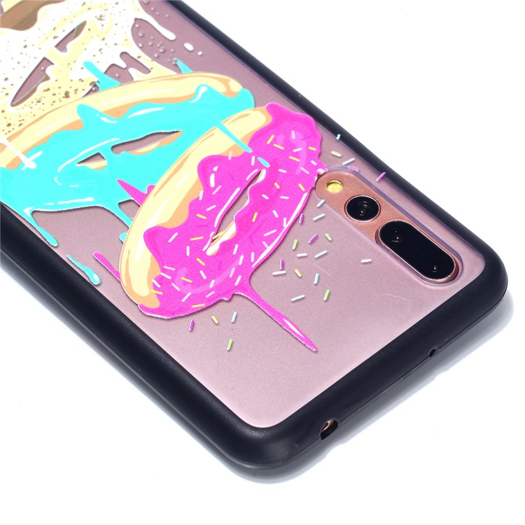 For Huawei P20 Pro Embossed Rubberized PC TPU Hybrid Phone Shell - Doughnuts-4