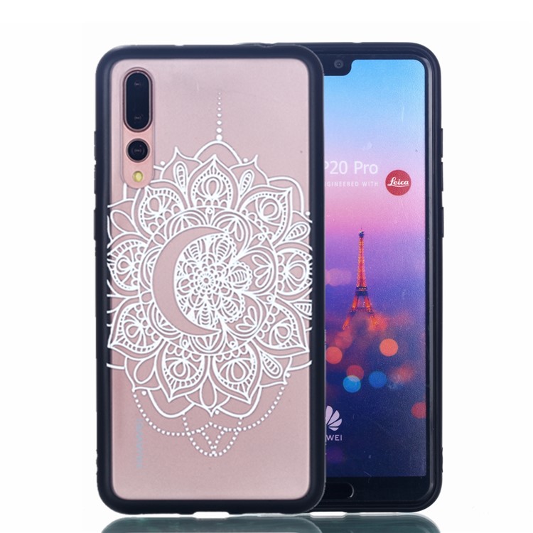 For Huawei P20 Pro Embossed Rubberized PC TPU Hybrid Protective Case - Mandala Flower-1