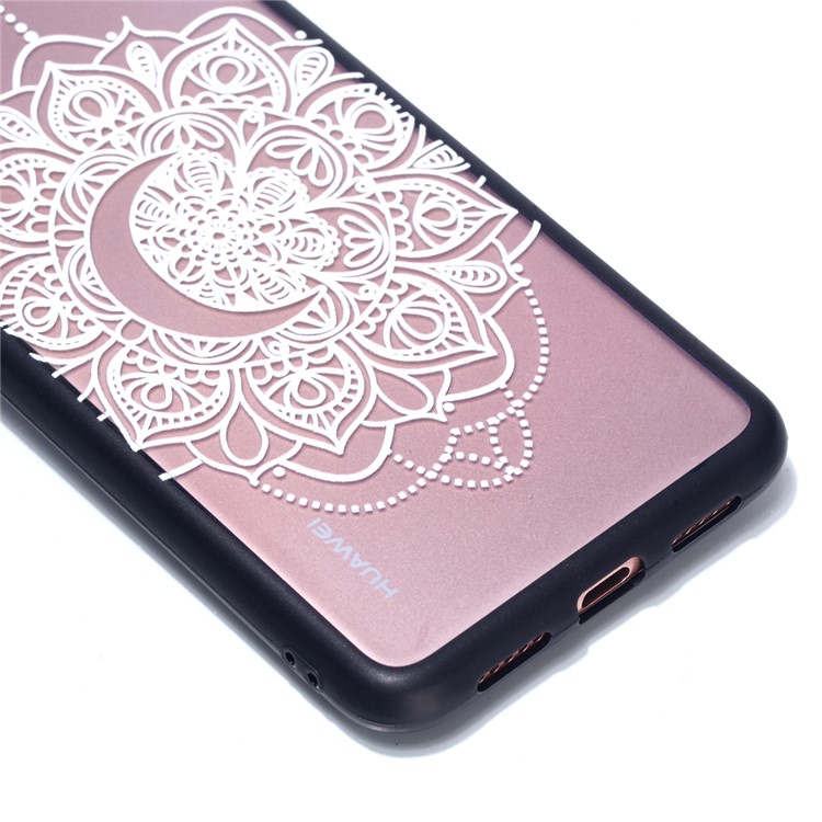For Huawei P20 Pro Embossed Rubberized PC TPU Hybrid Protective Case - Mandala Flower-3