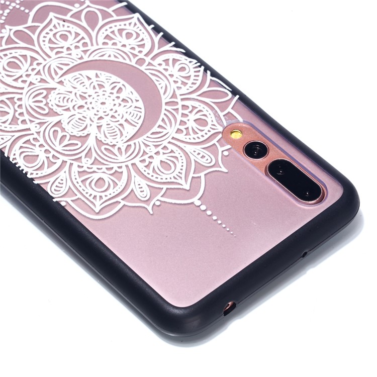 For Huawei P20 Pro Embossed Rubberized PC TPU Hybrid Protective Case - Mandala Flower-4