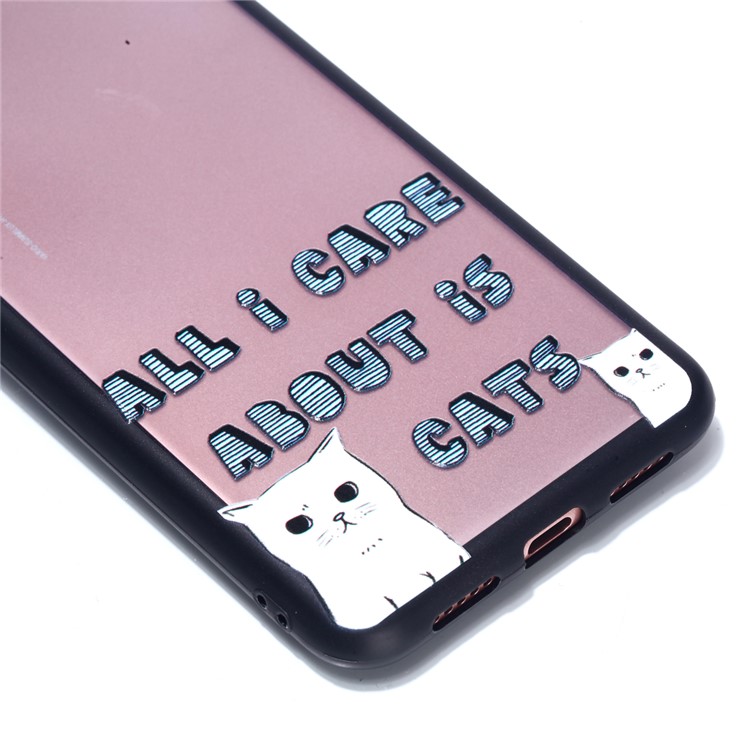 For Huawei P20 Pro Embossed Rubberized PC TPU Hybrid Protective Cover - All I Care About Is Cats-3