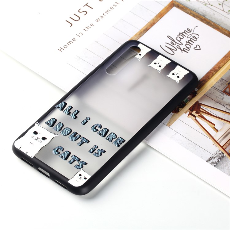 For Huawei P20 Pro Embossed Rubberized PC TPU Hybrid Protective Cover - All I Care About Is Cats-5