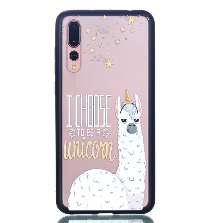 For Huawei P20 Pro Embossed Rubberized PC TPU Hybrid Protection Shell - I Choose To Be A Unicorn-2