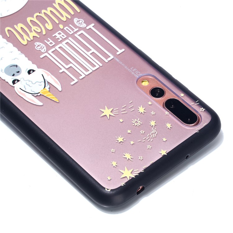 For Huawei P20 Pro Embossed Rubberized PC TPU Hybrid Protection Shell - I Choose To Be A Unicorn-4