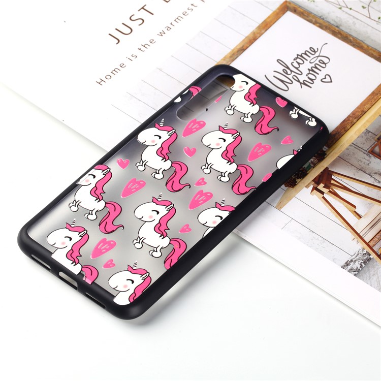 For Huawei P20 Pro Embossed Rubberized PC TPU Hybrid Mobile Cover - Unicorns-5