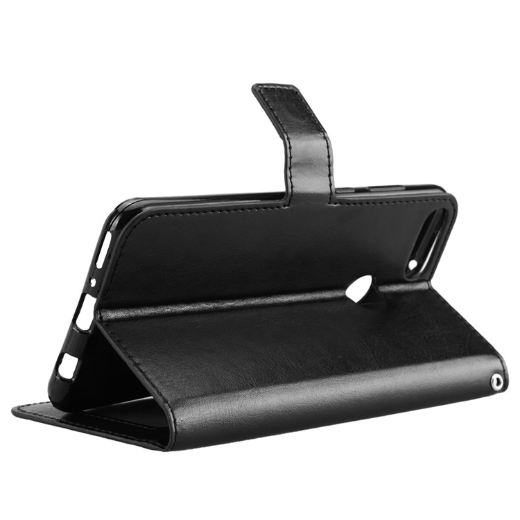 Crazy Horse Texture Wallet Stand Leather Case for Huawei Y9 (2018) / Enjoy 8 Plus - Black-5