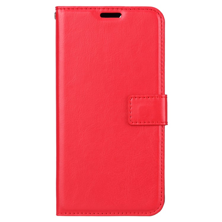 Crazy Horse Texture Wallet Stand Leather Shell for Huawei Y9 (2018) / Enjoy 8 Plus - Red-2