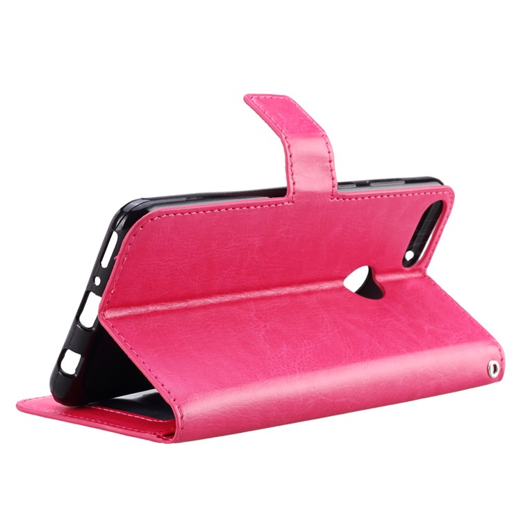 Crazy Horse Texture Wallet Stand Leather Phone Case for Huawei Y9 (2018) / Enjoy 8 Plus - Rose-5