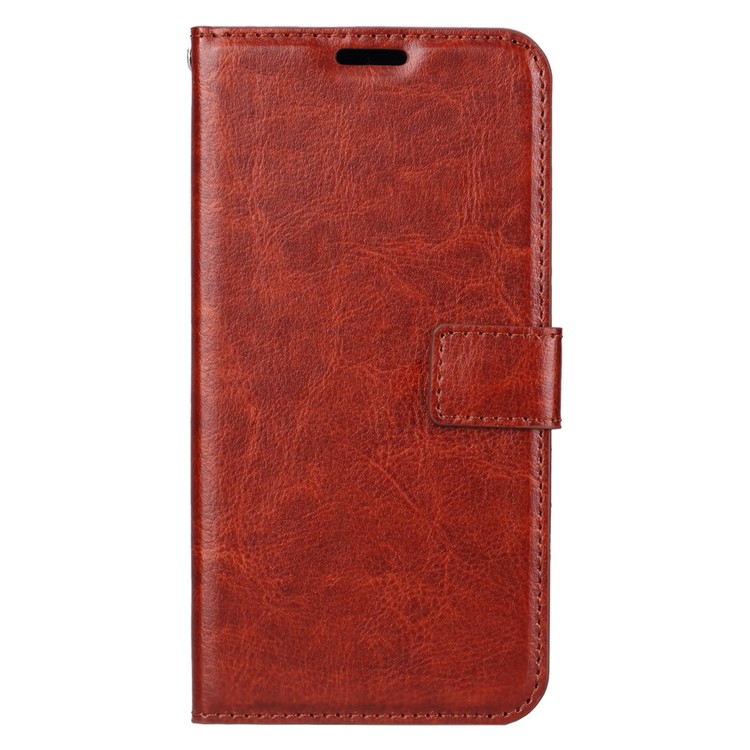 Crazy Horse Texture Wallet Stand Leather Mobile Casing for Huawei Y9 (2018) / Enjoy 8 Plus - Brown-2
