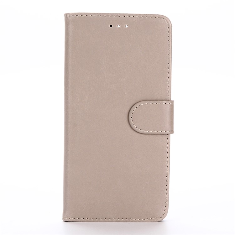 Crazy Horse Texture Retro Style Leather Wallet Cover for Huawei Y9 (2018)/Enjoy 8 Plus - Grey-1