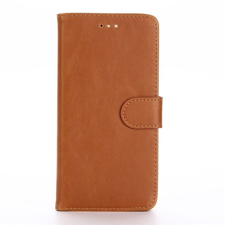 Crazy Horse Texture Retro Style Leather Wallet Phone Case for Huawei Y9 (2018)/Enjoy 8 Plus - Brown-1