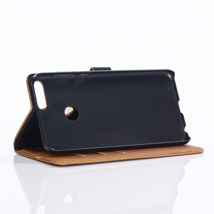 Crazy Horse Texture Retro Style Leather Wallet Phone Case for Huawei Y9 (2018)/Enjoy 8 Plus - Brown-4