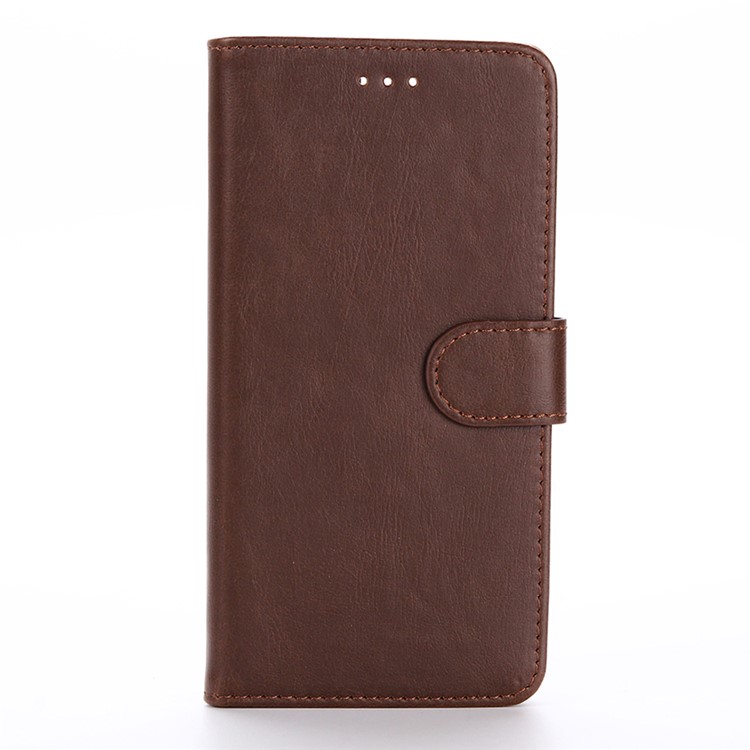 Crazy Horse Texture Retro Style Leather Wallet Mobile Cover for Huawei Y9 (2018)/Enjoy 8 Plus - Coffee-1