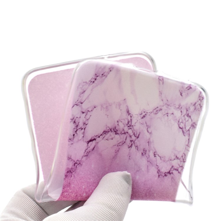 Pattern Printing Soft TPU Back Case for Huawei P20 - Pink Marble-5