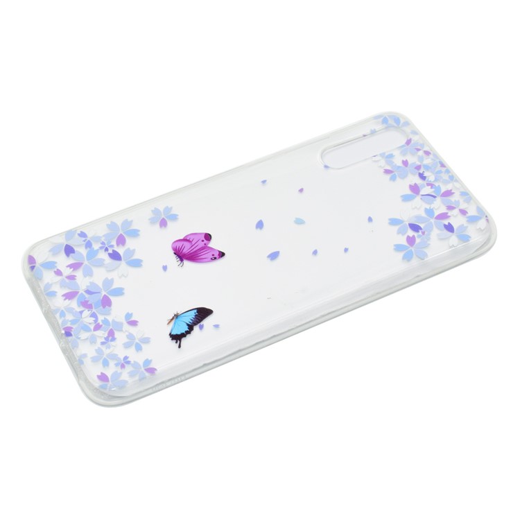 Pattern Printing Soft TPU Back Phone Cover for Huawei P20 - Butterfly and Flower-3