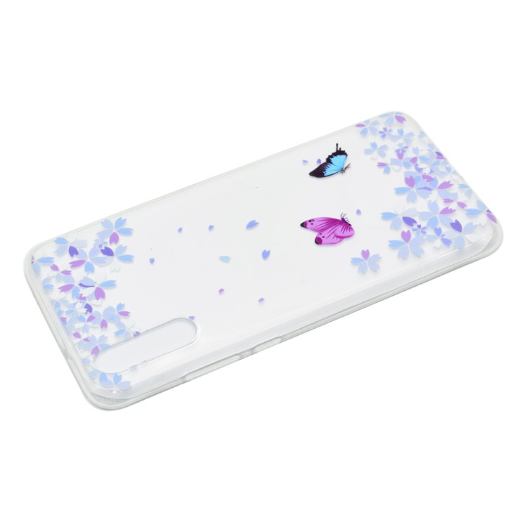 Pattern Printing Soft TPU Back Phone Cover for Huawei P20 - Butterfly and Flower-4