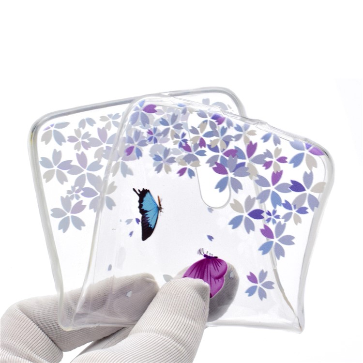 Pattern Printing Soft TPU Back Phone Cover for Huawei P20 - Butterfly and Flower-5
