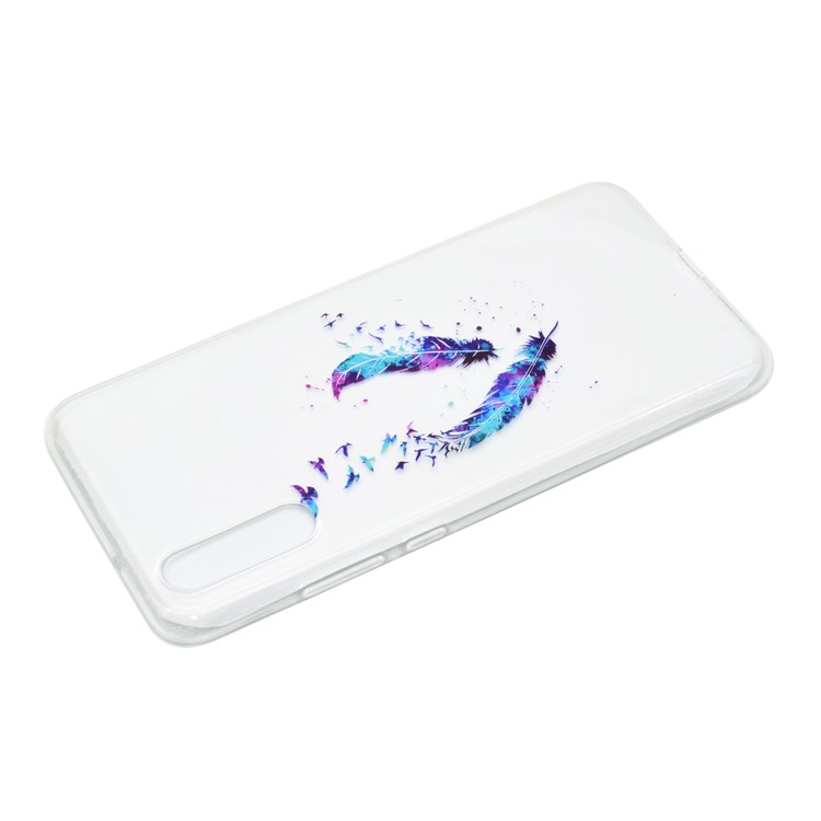 Pattern Printing Soft TPU Back Phone Shell for Huawei P20 - Feather and Bird-4