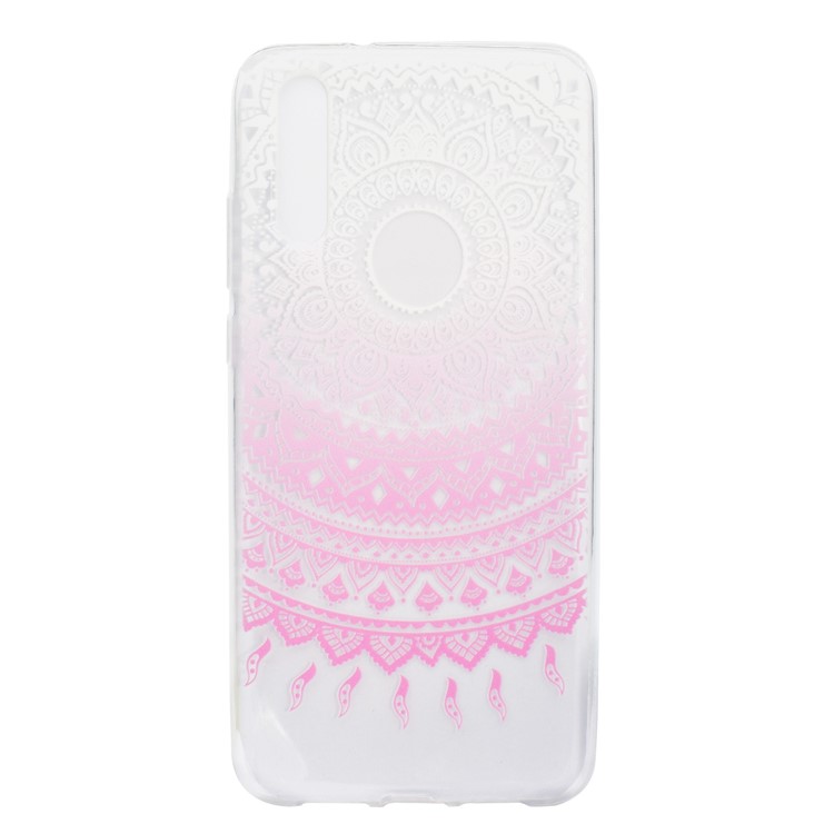 Pattern Printing Soft TPU Back Mobile Case for Huawei P20 - Clear and Pink Mandala-2