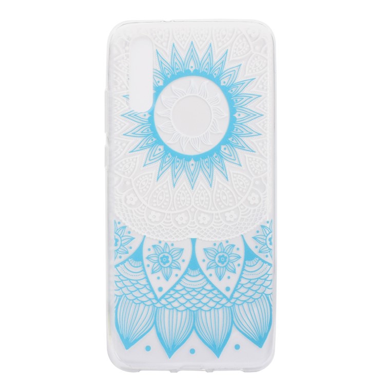 Pattern Printing Soft TPU Back Mobile Cover for Huawei P20 - Blue Mandala-2