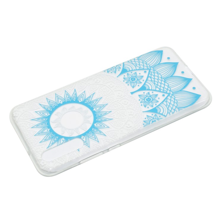 Pattern Printing Soft TPU Back Mobile Cover for Huawei P20 - Blue Mandala-4