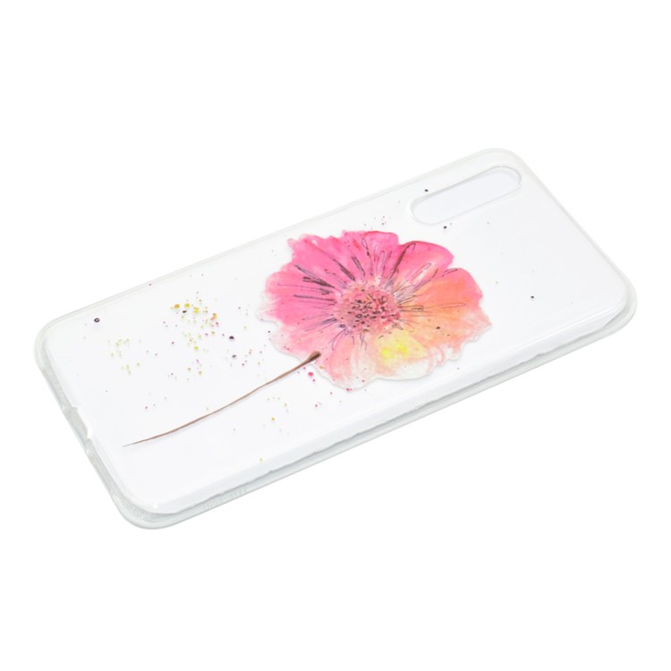 Patrón De Impresión De TPU Suave Carcasa Trasera Para Huawei P20 Pro - Flor Roja-3