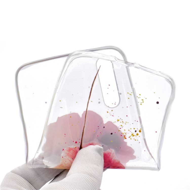 Patrón De Impresión De TPU Suave Carcasa Trasera Para Huawei P20 Pro - Flor Roja-5
