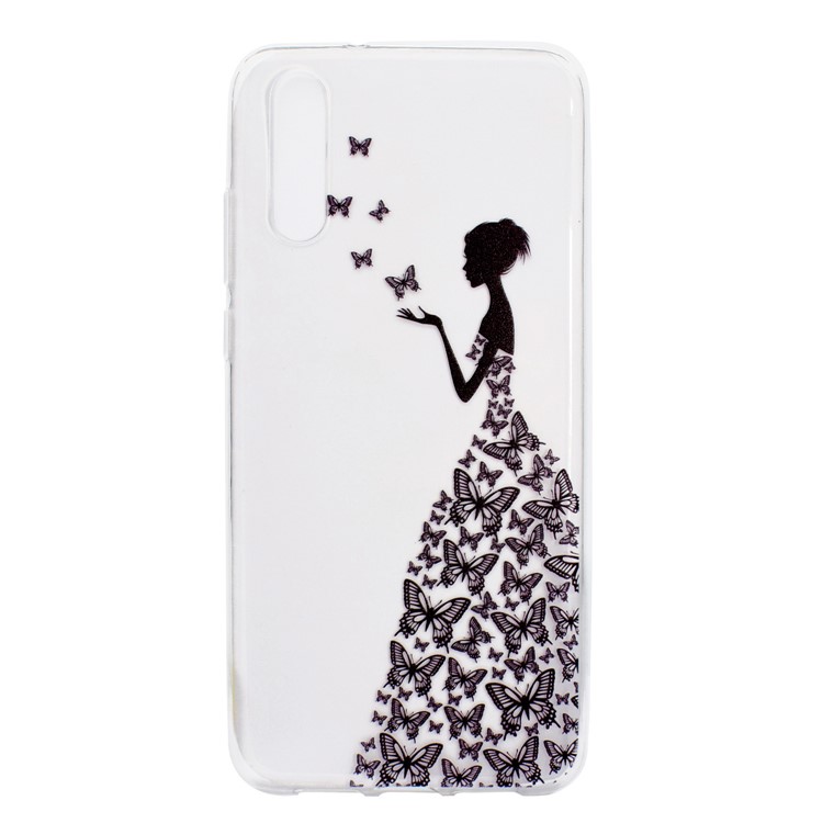 Pattern Printing Soft TPU Back Shell for Huawei P20 Pro - Butterfly Girl-2
