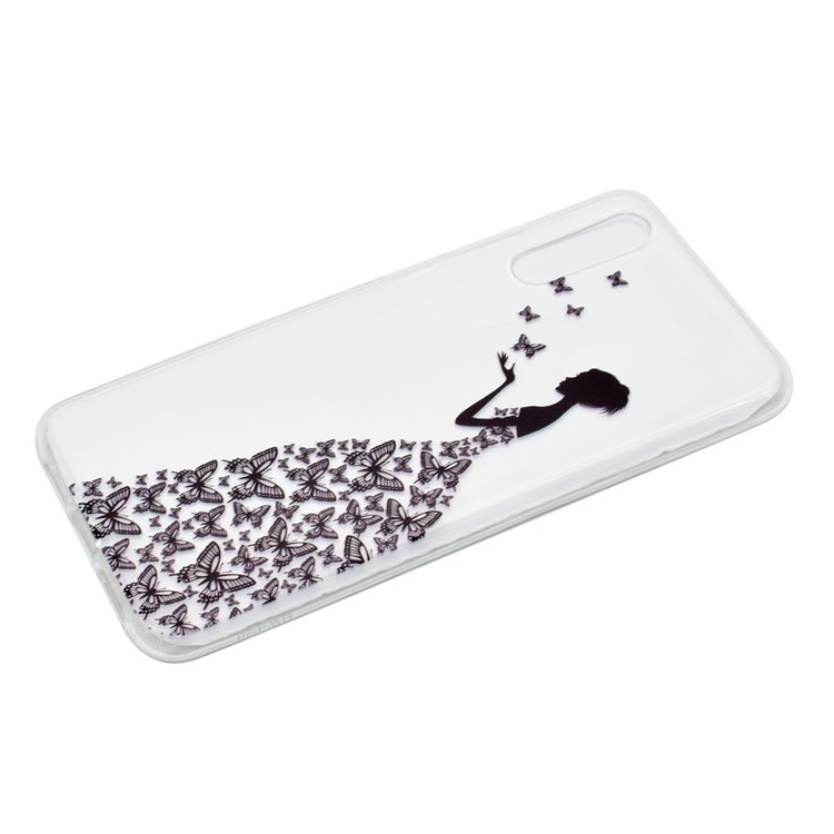Pattern Printing Soft TPU Back Shell for Huawei P20 Pro - Butterfly Girl-3