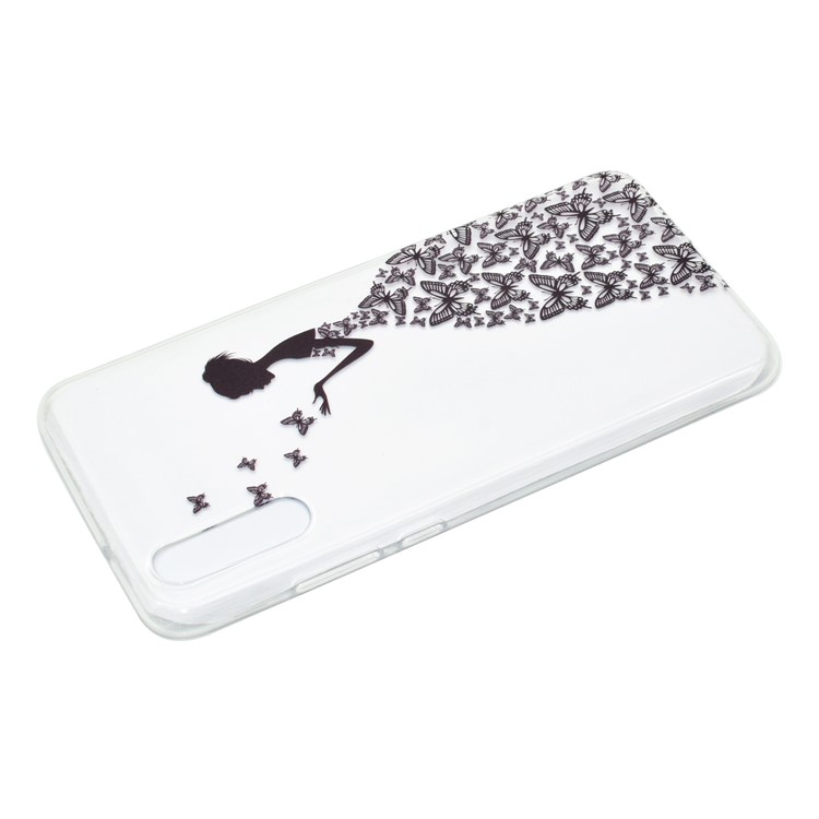 Pattern Printing Soft TPU Back Shell for Huawei P20 Pro - Butterfly Girl-4