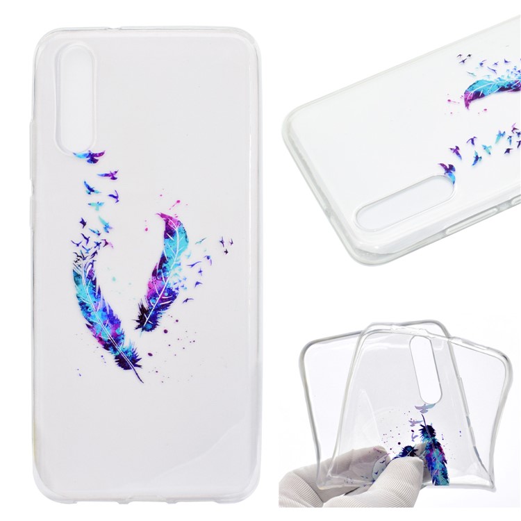 Pattern Printing Soft TPU Mobile Phone Shell for Huawei P20 Pro - Feather and Bird-1