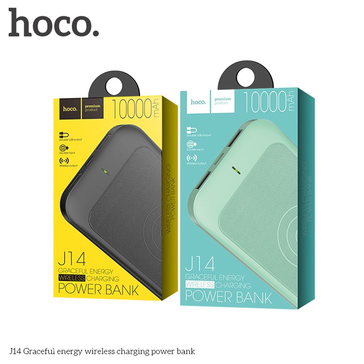 HOCO J14 10000mAh Graceful Energy Qi Wireless Charger + Dual USB Power Bank - Black-8