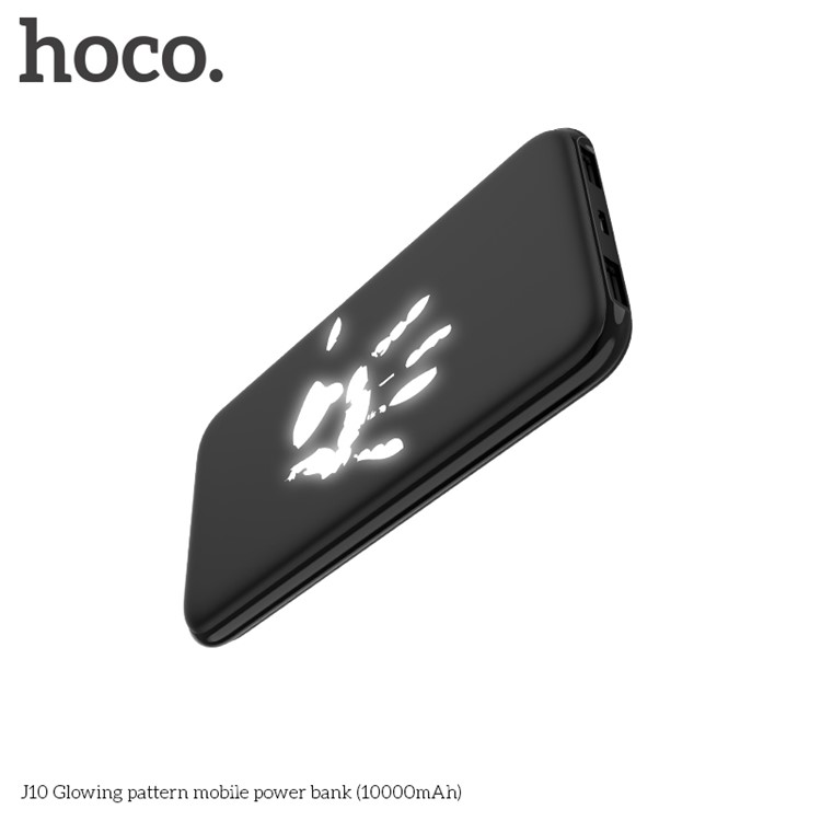 HOCO J10 10000mAh Dual USB External Power Bank Battery Charger for iPhone Samsung Huawei - Palm Print-2