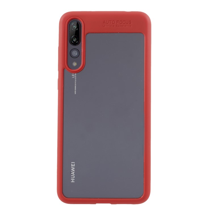 Silicone Frame + Transparent Acrylic Combo Cellphone Shell for Huawei P20 Pro - Red-2