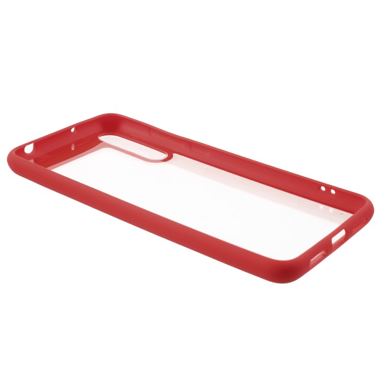 Silicone Frame + Transparent Acrylic Combo Cellphone Shell for Huawei P20 Pro - Red-4
