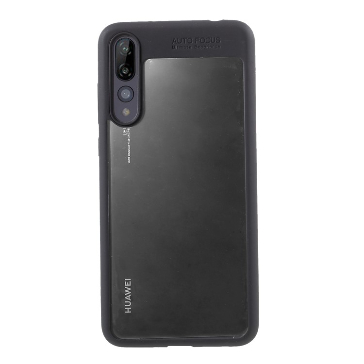 Silicone Frame + Transparent Acrylic Combo Cellphone Case for Huawei P20 Pro - Black-1