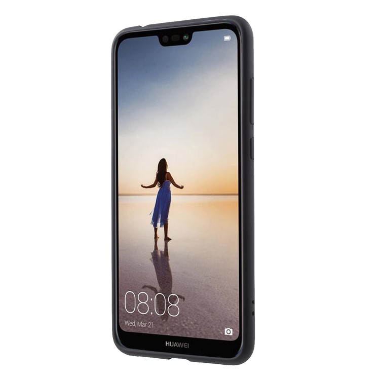 Silicone Frame + Transparent Acrylic Combo Cellphone Case for Huawei P20 Pro - Black-2