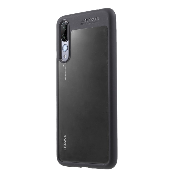 Silicone Frame + Transparent Acrylic Combo Cellphone Case for Huawei P20 Pro - Black-3
