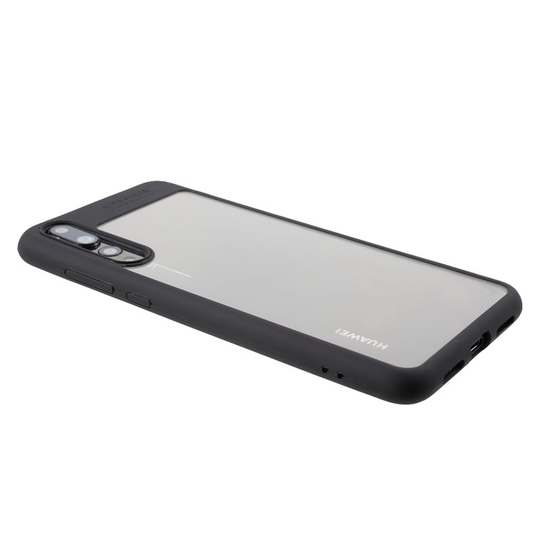 Silicone Frame + Transparent Acrylic Combo Cellphone Case for Huawei P20 Pro - Black-4