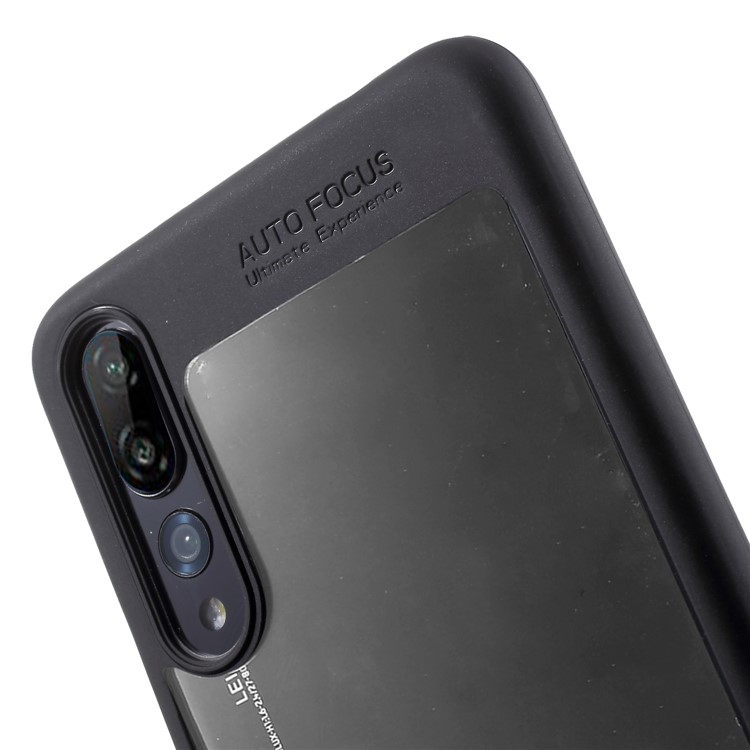 Silicone Frame + Transparent Acrylic Combo Cellphone Case for Huawei P20 Pro - Black-5