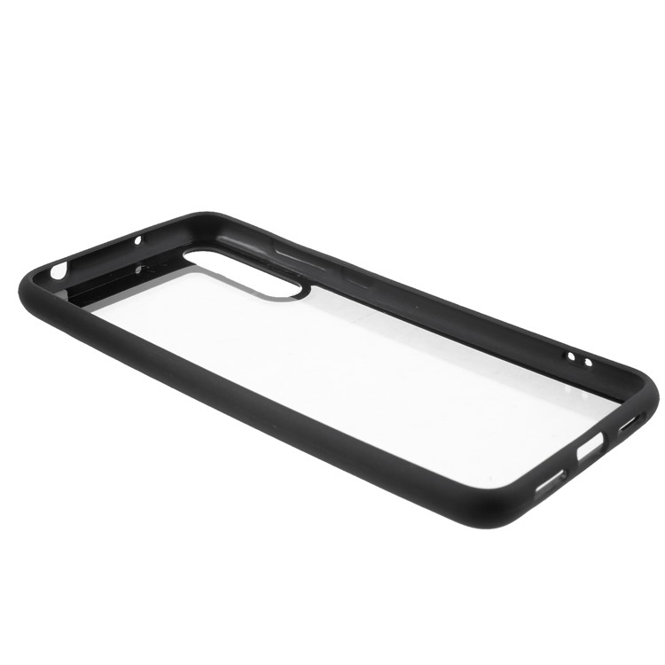 Silicone Frame + Transparent Acrylic Combo Cellphone Case for Huawei P20 Pro - Black-7