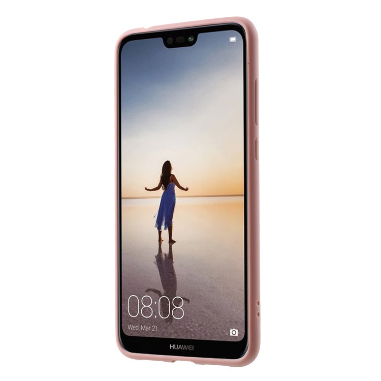 Silicone Frame + Transparent Acrylic Combo Cellphone Case Shell for Huawei P20 Pro - Pink-2
